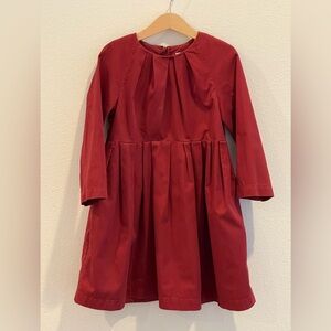 COS Girls’ Dress Red Long Sleeved Cotton Size 4-6Y